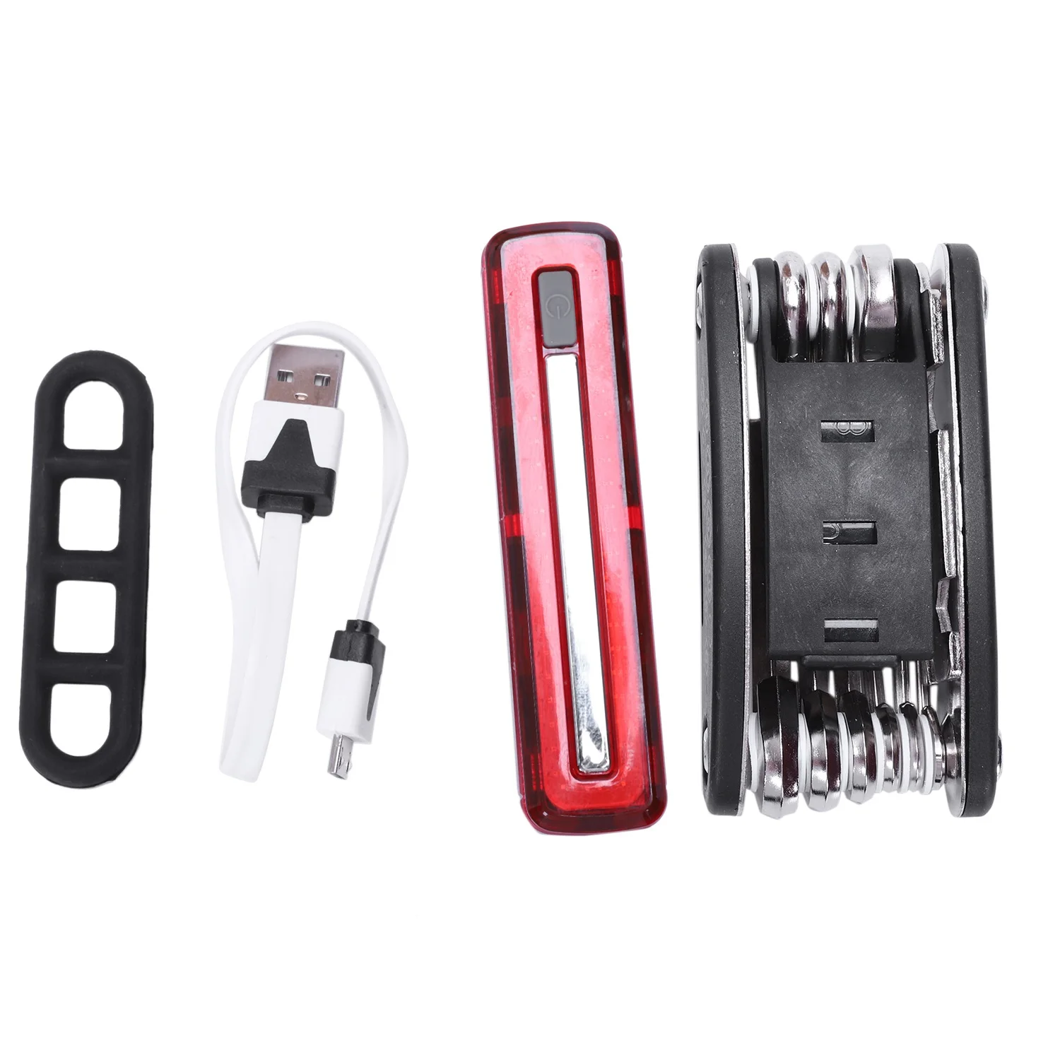 

180T Led Usb Rechargeable Bike Tail Rear Light With Multi-Tool For Bicycle Warning