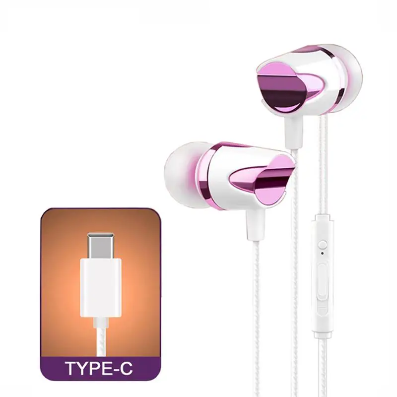 Наушники вкладыши проводное управление с микрофоном наушники Стиль usb type C