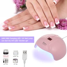 24 W зарядка через usb лампа, Сушилка для ногтей светодиодный Ультрафиолетовый акриловый сушка ногтей; уход лампы Smart ногтем и гель для ногтей отверждения инструмент