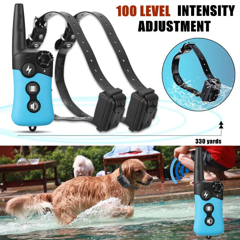 

New Portable Electronic Remote Control Dog Training System With 1 Remote 2 Collars Control No Bark Waterproof Shock