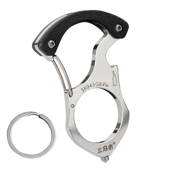 

Outdoor Multi-tool Key Chain Ring Camping Survival Tool Carabiner Glass Breaker Military Key Ring Clip Buckle Holder