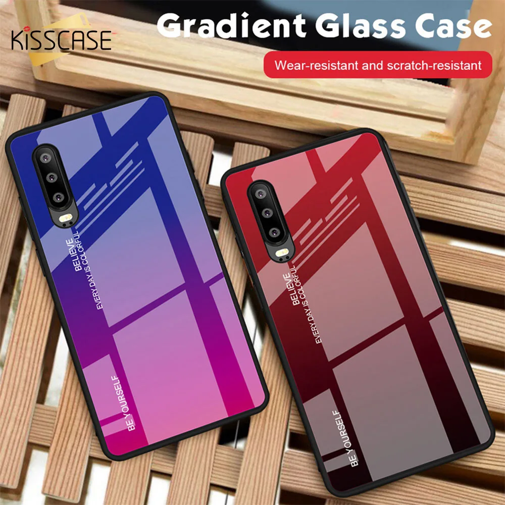 KISSCASE градиент случай для huawei Коврики 20 Lite P10 Honor 9 10 P30 мягкий чехол TPU P Smart 2019 |