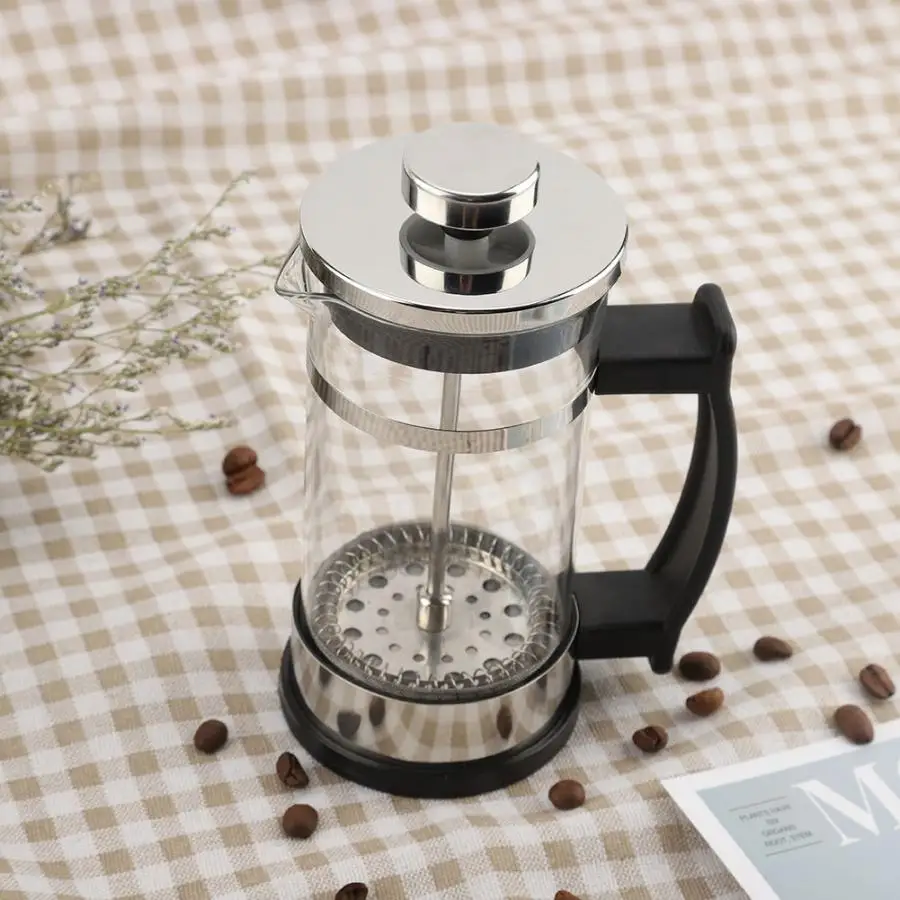 

Compact Size Household Use Stainless Steel Glass French Press Pot Filter Cafetiere Tea Coffee Maker Coffee Tool Hot