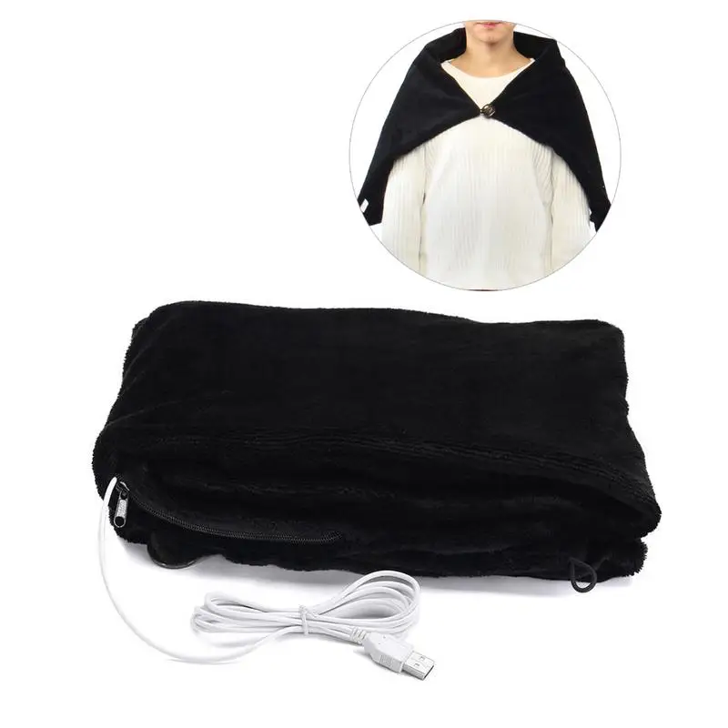 

45x80cm Women USB Heated Vest Shawl Electric Warm Heating Blanket Shoulder Neck Heating Clothes Soft Winter Outdoor Wear