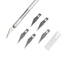 1 комплект нескользящий металлический нож для скальпеля набор инструментов для резки гравюра ножи с 5 шт. лезвия мобильный телефон PCB DIY ремонт ручной инструмент