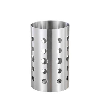 

1pc Tableware Holder 304 Stainless Steel Holey Sturdy Chopsticks Organizer Flatware Holder for Kitchen Racks 17 x 10.5 x 10.5cm