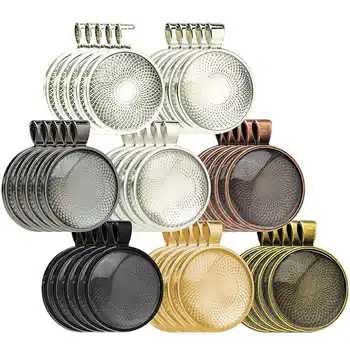 

40 Piece Pendant Trays.8 Different Colors With A Round Bezel Setting.Includes 40 Glass Cabochon Dome 25Mm 1 Inch Diameter