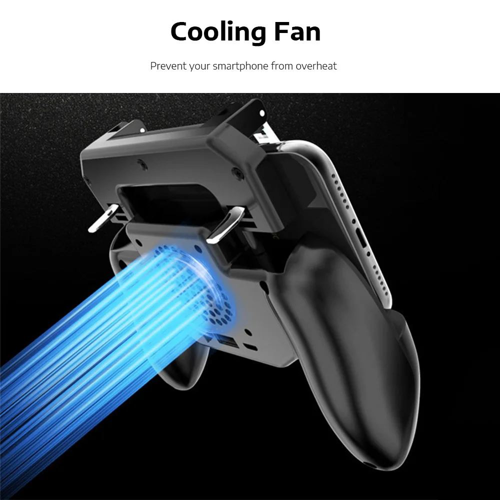  PUBG Mobile Controller Gamepad Trigger L1R1 Shooter Joystick Grip with Extended Handle Cooling Fan 