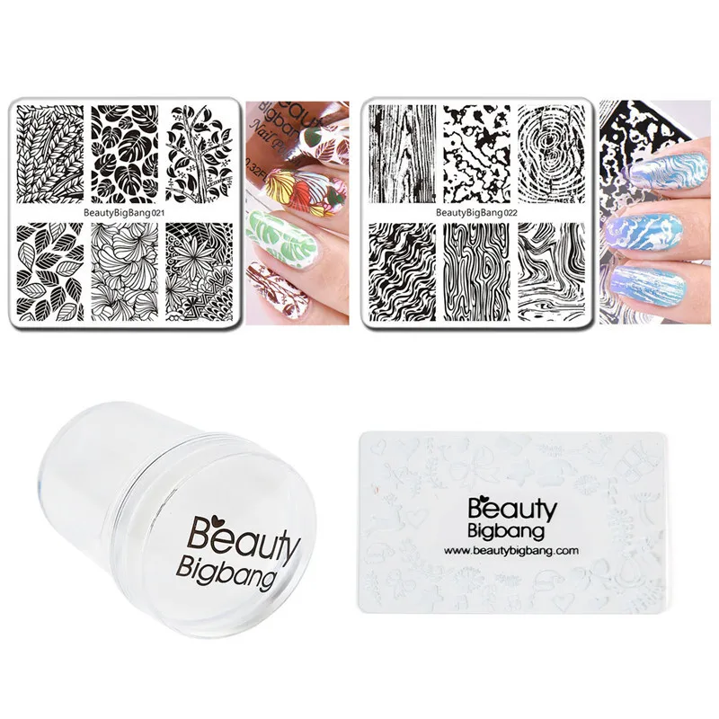 BeautyBigBang 12 шт./компл. пластины для стемпинга ногтей 10 видов стилей шаблон для ногтей пластины для стемпинга с прозрачная резиновая штампа тиснения для дизайна ногтей