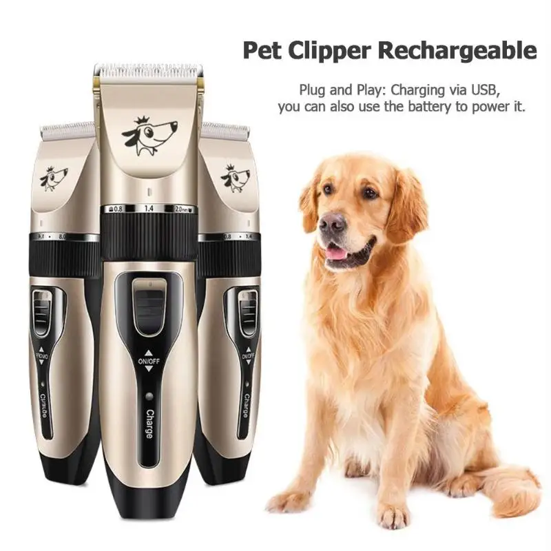 Pet Electric Clipper Rechargeable Low-noise USB Pet Dog Hair Trimmer Shaving Electric Cat Dog Hair Trimmer Grooming Cutter