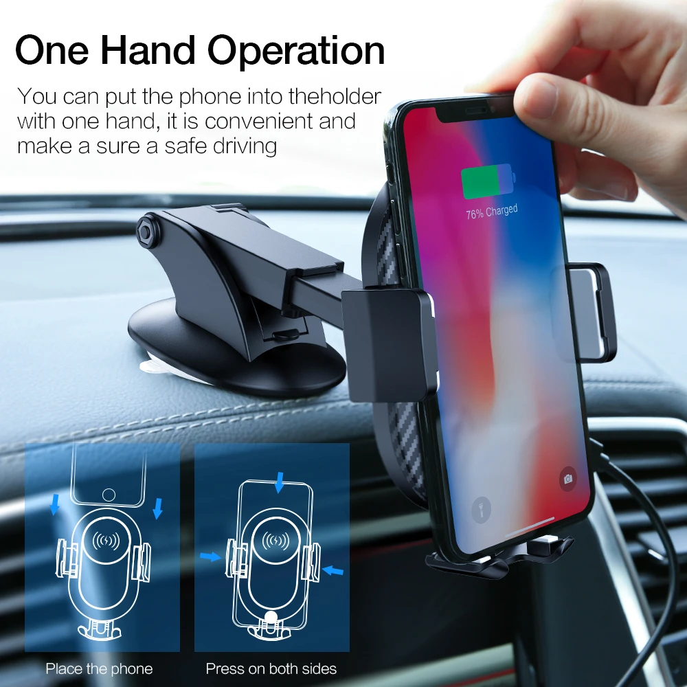 CASEIER Qi Беспроводное Автомобильное зарядное устройство для iPhone X XR XS Max 2 в 1