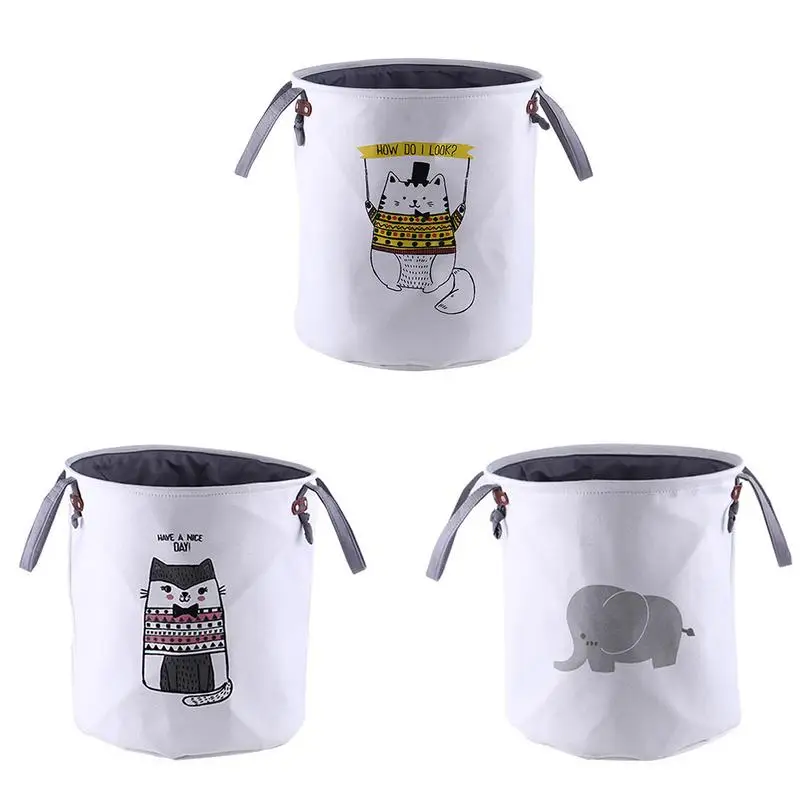 

Cartoon Animals Printed Foldable Laundry Basket Bathroom Dirty Clothes Storage Baskets For Toy Sundries Kids Room Organizers