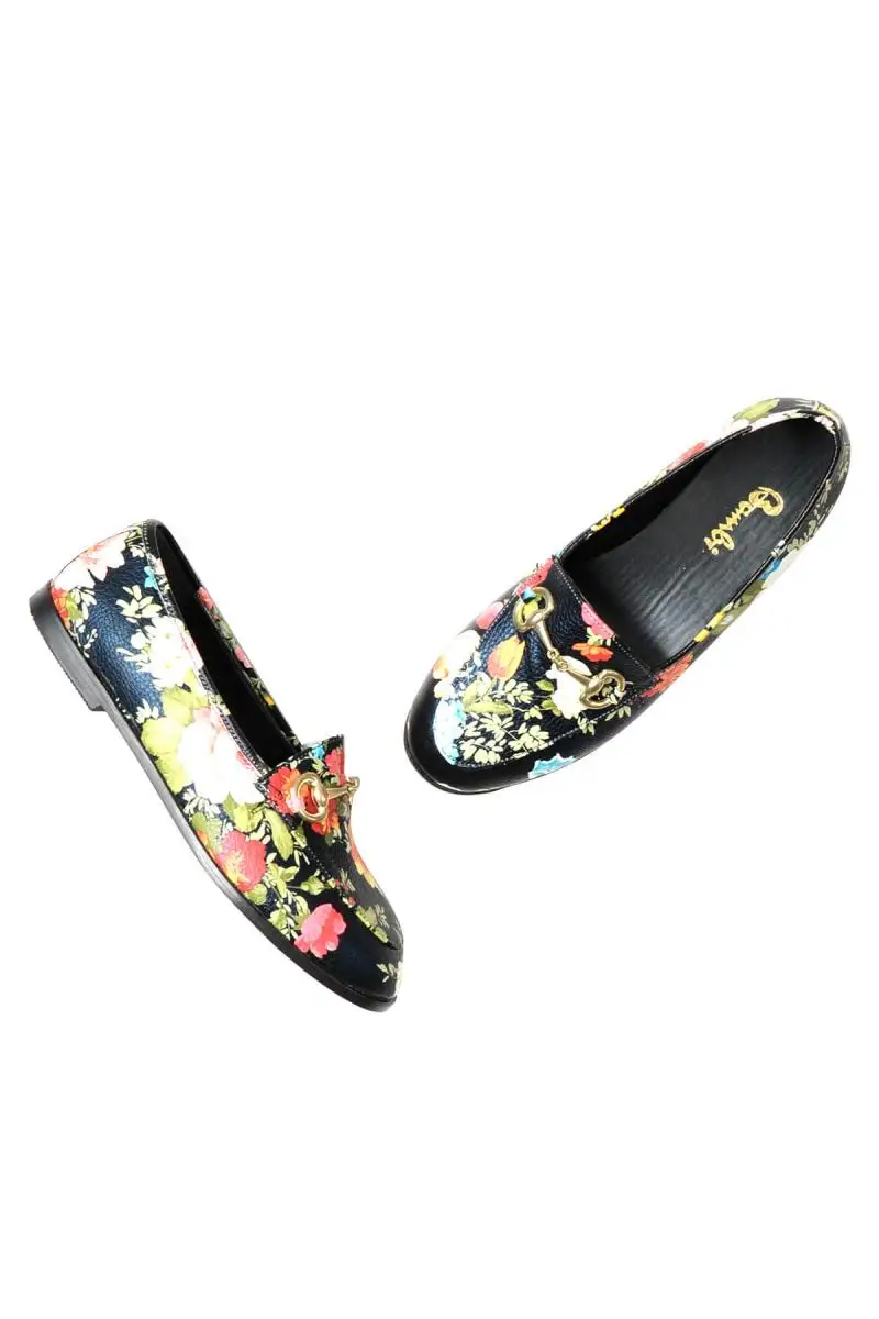 

Bambi Black Floral Women Loafer E0296224410