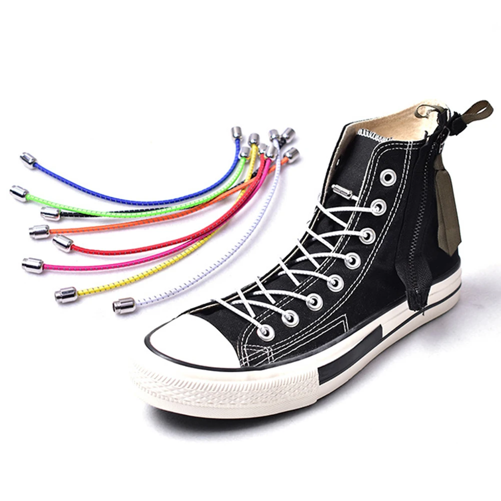 Lazy Shoelace Buckle Free Elastic Children Adult Wild Reflective Round Shoelaces Candy Color Sportshoes Elastic Shoelace