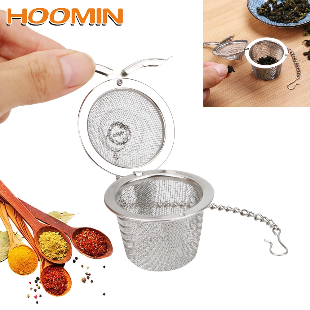 

HOOMIN Seasoning Ball Multifunction Reusable Tea Spice Strainer Teakettle Locking Tea Filter Stainless Steel Mesh Herbal Ball