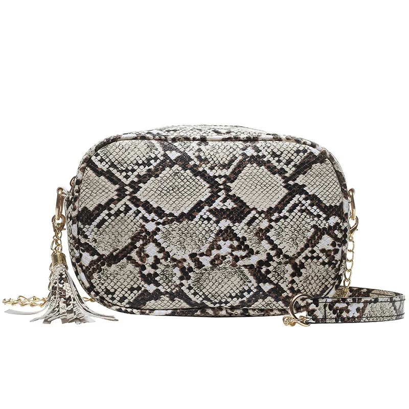 Women's Crossbody Bags For Women Ladies Bag Slung 2019 Chain Fashion Snake Print Mini PU Leather Shoulder Summer Small Package