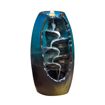 

FAMURE Retro Handmade Porcelain Ceramic Backflow Incense Buddhist Decoration Home Aromatherapy Refluxo