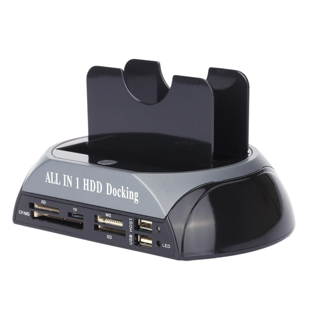 

2.5 inch 3.5 Sata/Ide Hdd Case 2-Dock Dual Bay Hard Drive Docking Station E-Sata Card Reader Hub Usb Enclosure Hdd Enclosure