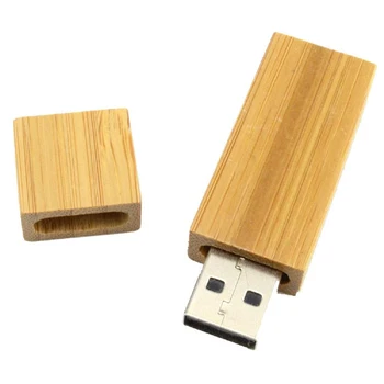

Swivel USB 2.0 Memory Flash Storage bamboo U Disk strip Wood color stick