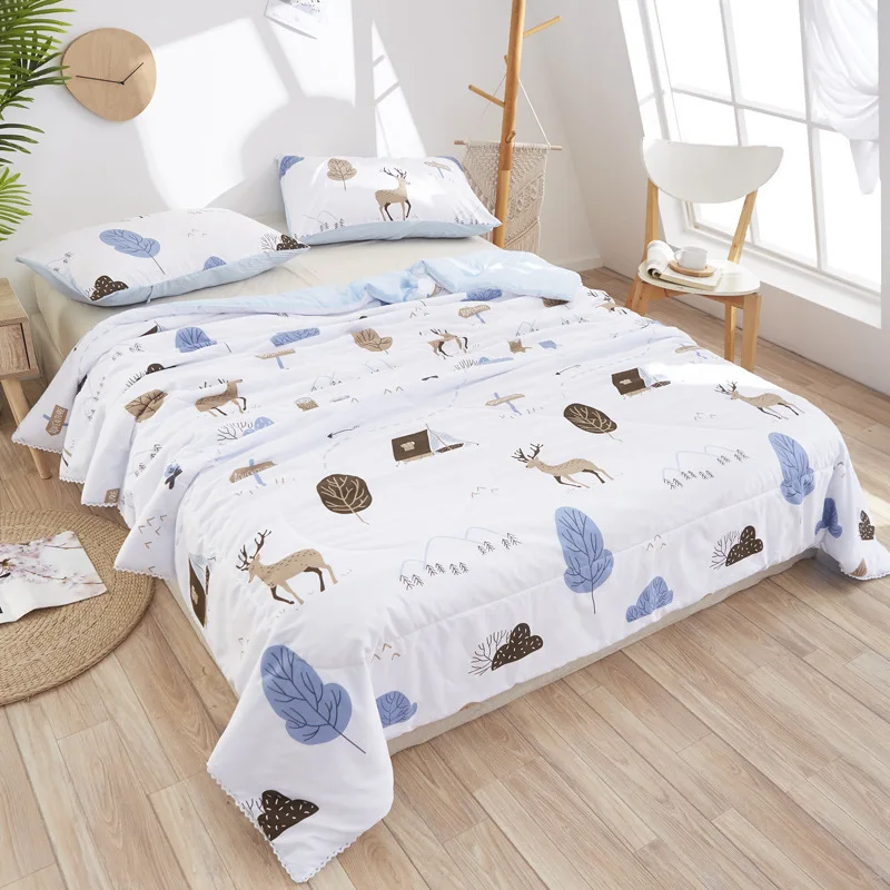 20 Kinds Brief Summer Quilt Washed Cotton White Forest Animal Pattern Cool Air Conditioner Blanket Thin Comforter For Children | Дом и сад
