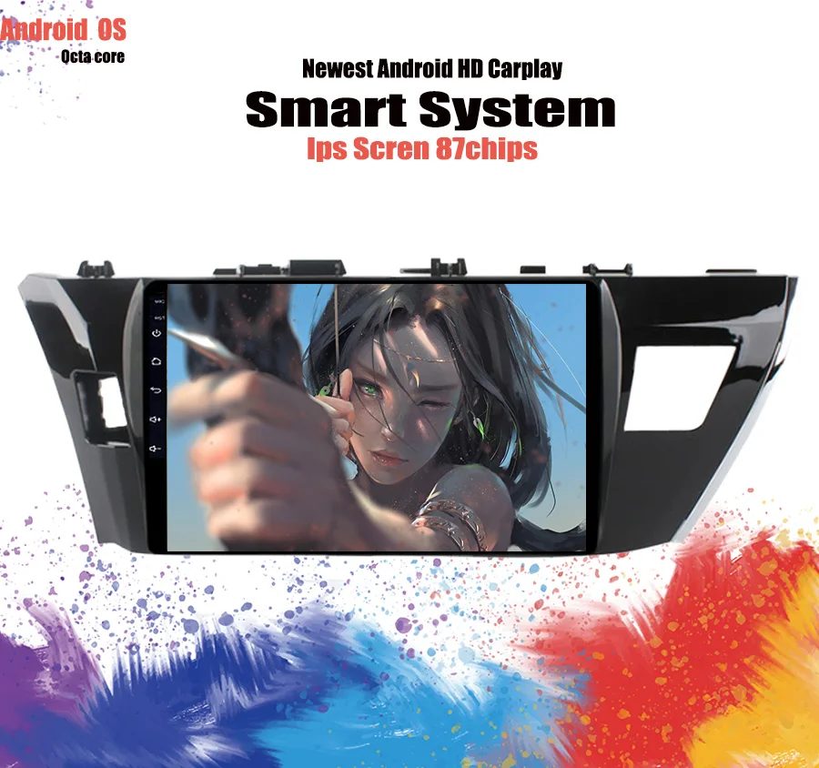 Cheap 2 din Carplay Android 9.1 car dvd player gps for Toyota Corolla 20137 2014 2015 2016 2017 10.1