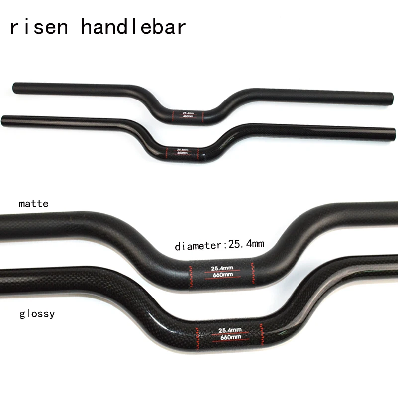 

full carbon fiber handlebar 25.4mm *460-660mm kids child bicycle flolding bike mountain BMX bike rise bar matte or glossy
