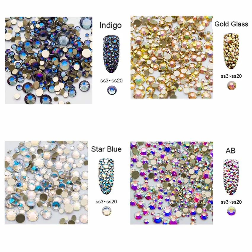 5 جرام/حزمة AB زجاجة طلاء أظافر الراين الذهب Flatback مختلط أحجام مسمار الفن الديكور الحجارة لامعة الأحجار الكريمة مانيكير اكسسوارات MJZ2109