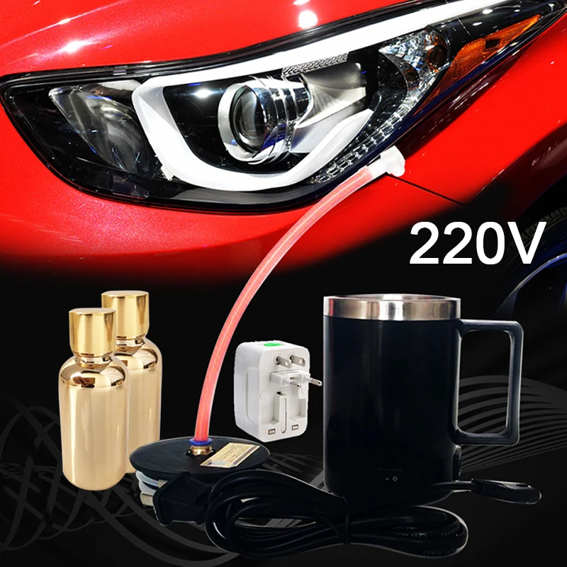 

3rd Generation 220V Car Headlight Refurbished Electrolytic Atomized Cup within 2 x 30 ML Headlamp Repair Liquid Repair Tool