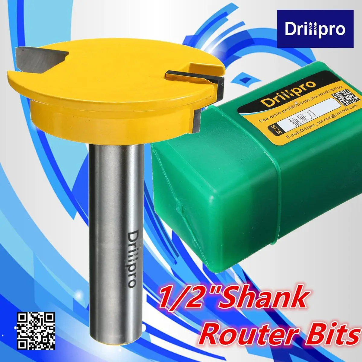 

Drillpro 2" Drawer Front Joint Router Bit 1/2" Shank Woodworking Chisel Milling Cutter Solid Hardened Steel