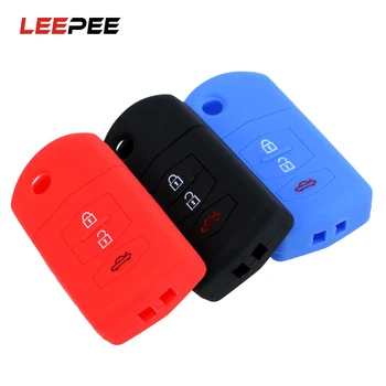 

LEEPEE Key Bag Protector Cover Car Silicone 3 Button Key Case For Mazda Angkeira Car Key Cover Interior Accessories