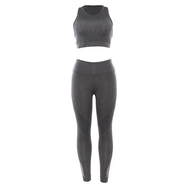 

2Pcs Women Solid Color Sports Suit Sets Female Fitness Polyester Spandex Sports Suit Sets Comfortable Soft Simple Style Running