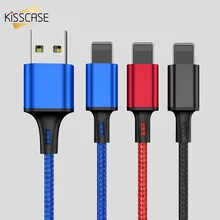KISSCASE 2.4A быстрой зарядки USB кабель для передачи данных для iPhone 7 Micro USB Тип Кабеля C USB c-кабель для samsung Galaxy S10 провод шнур