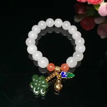 Топ Модные браслеты и Erkek Bileklik Ю Сюань, Хотан ручной браслет с изображением Хотана 10 мм бусины словосочетание благоприятный узел