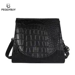 Аллигатор узор из искусственной кожи Crossbody небольшой лоскут Сумка широкий сумки на плечо Винтаж крокодил Мода простая сумка-портфель Bolsas