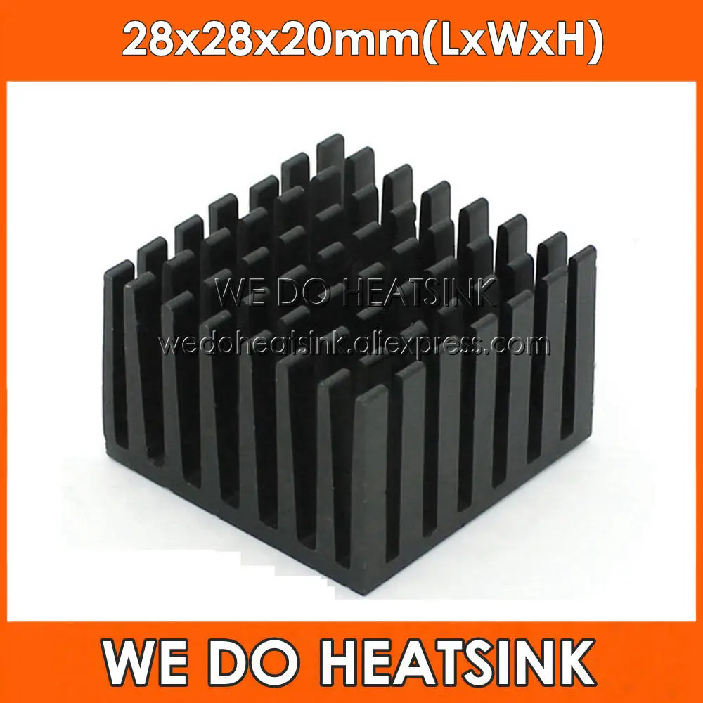 

WE DO HEATSINK 10pcs 28x28x20mm Cheap CPU Aluminum Heatsink Radiators For Sale Black Anodized