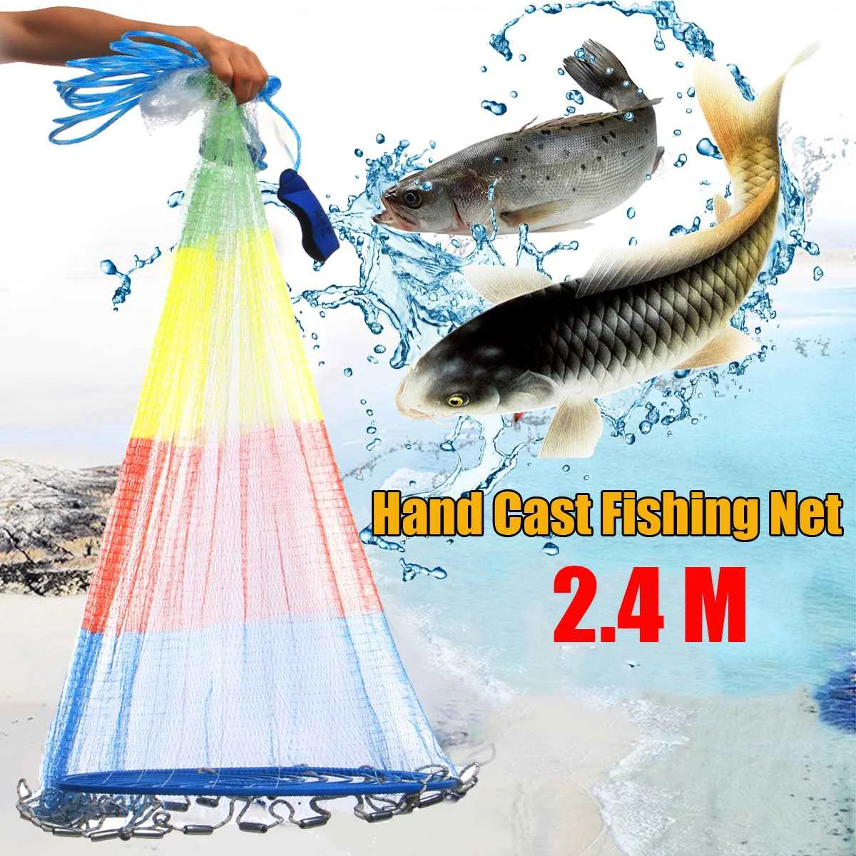 

Outdoor Hand Throw Fishing Net Casting Easy Fishing Bait Catch Netting Cast Mesh Casting Net For Fishing Fishnet