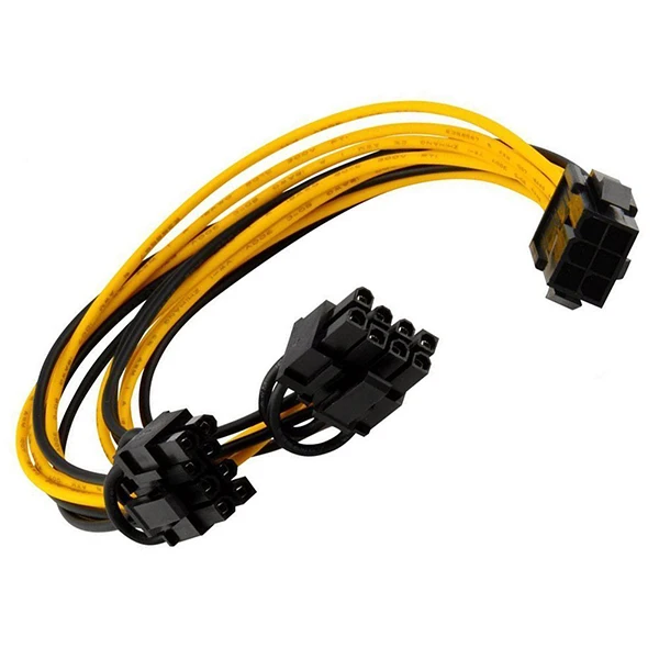 

6pin to 2 X PCIe 8 (6+2) pin & 6pin Motherboard Images Video Card PCI-e Express GPU VGA Y-splitter Hub Power Cable(2 pack)