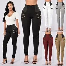 New 4 Zipper High Waist Fitness Legging Gym Clothing For Women Elastic Casual Trousers Pantalon Taille Haute Femme Ey*