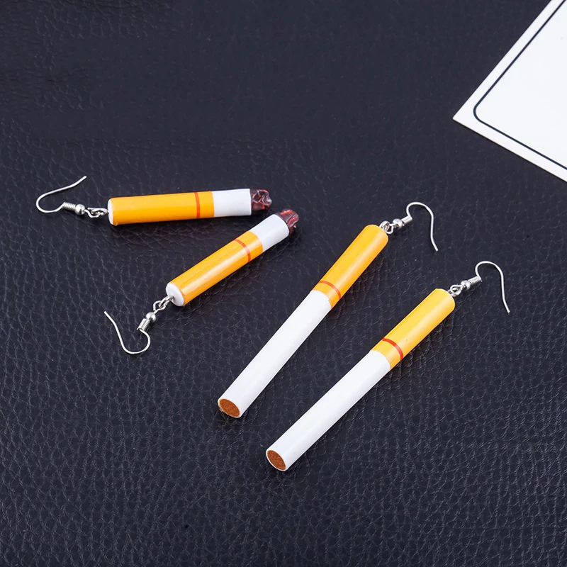 Fashion 1Pair Cigarette Personality Woman Earrings Popular Dangle Earrings High Quality punk Jewelry