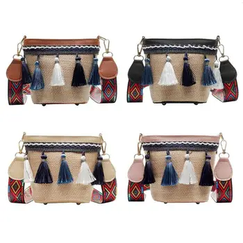 

Ethnic Tassel Straw Shoulder Handbags Women Small Crossbody Messenger Bags