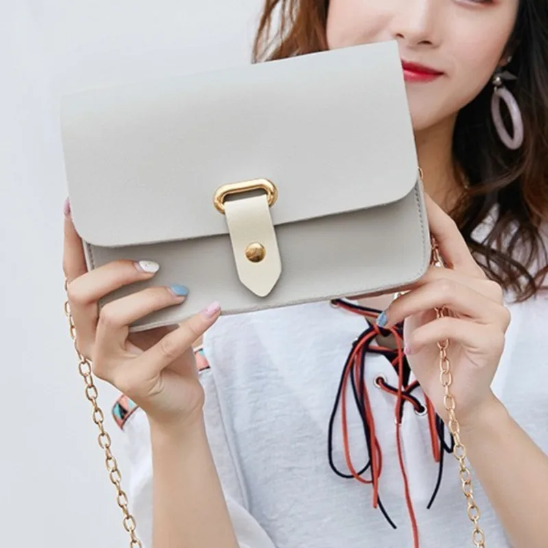

Kisstyle Cute Fashion Flap Shoulder Bag with Chain Casual Solid Mini Women Handbag Brand Design Cheapest Women Messenger Bags