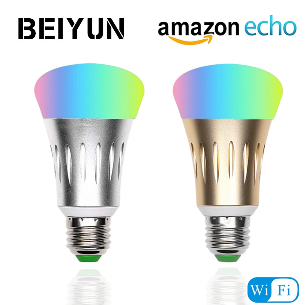 

RGB add White Smart LED Bulbs WiFi E27 led lamp 110V 220V LED Lights for Amazon Alexa Google Home IOS/Android Smartphone Control