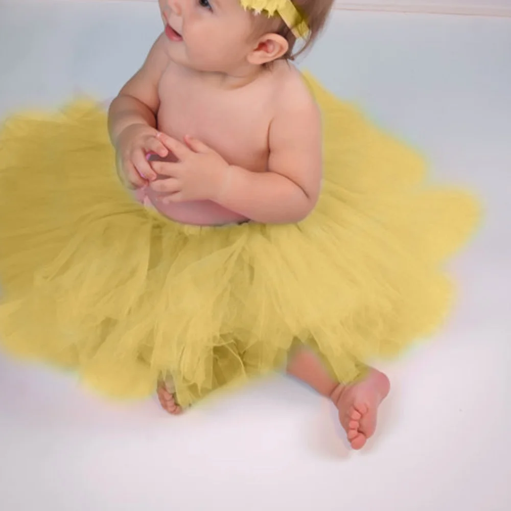 

Baby Girl Tulle Tutu Skirt and Flower Headband Set Newborn Photography Props Baby Birthday Gift Infant Outfit Fotografia