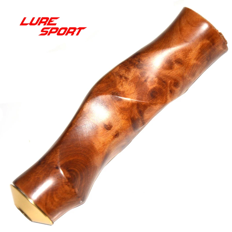 Деревянная ручка LureSport 105 мм с шаговым алюминиевым кольцом в форме стержня