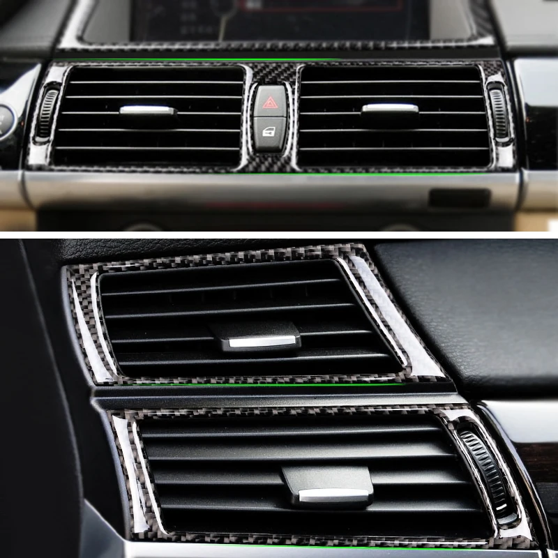 

Carbon Fiber Center / Side Air Conditioning Outlet Cover Sticker Trim For BMW X5 X6 E70 E71 2008 2009 2010 2011 2012 2013