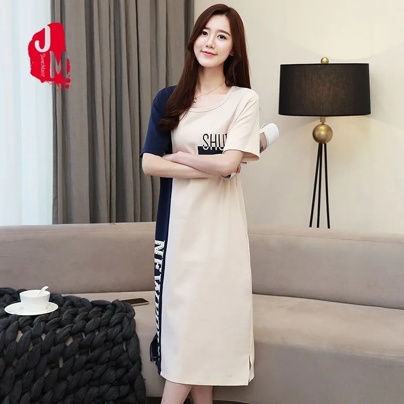 

Nightgowns Women Cotton Summer Sexy Sleepwear Women O Neck Ladies Nightdress Short Nightwear Plus Size Ladies Home Dress Sleep