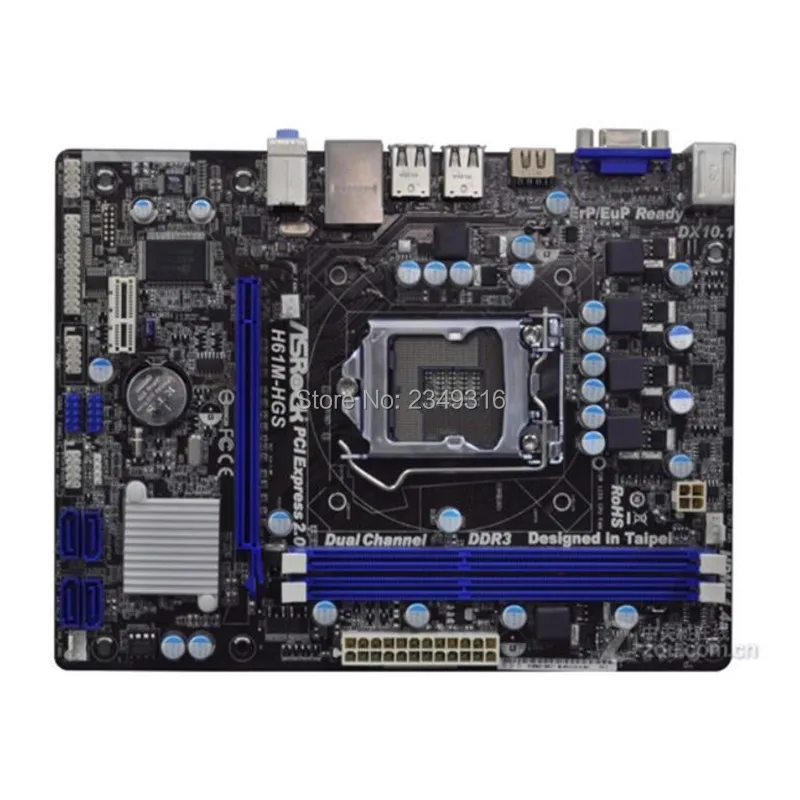 Для материнской платы ASRock H61M-HGS системная плата H61 слот LGA1155 DDR3 материнская SATA2 USB2.0