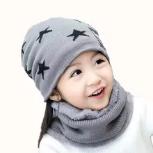 Супертеплая Зимняя шерстяная Балаклава из 2 предметов для родителей и детей, вязаные шапки и шарфы для детей 3-12 лет, шапки для мальчиков и девочек