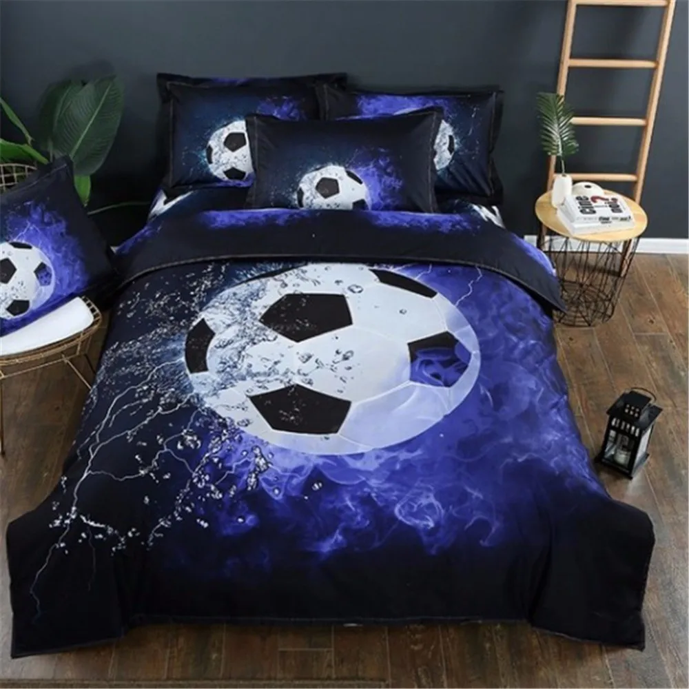 

No Sheet No Filling Football Printed Bedding Sets Duvet Cover 3pcs Bed Set Single Twin Double Queen size Bed linen Bedclothes