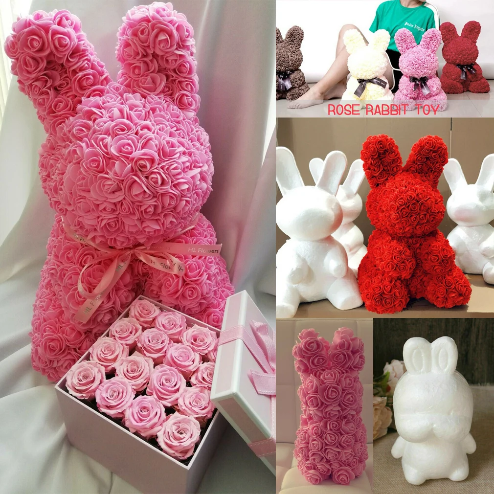 White Polystyrene Styrofoam Foam Bear Dog Rabbit Modelling DIY Gifts Valentine 